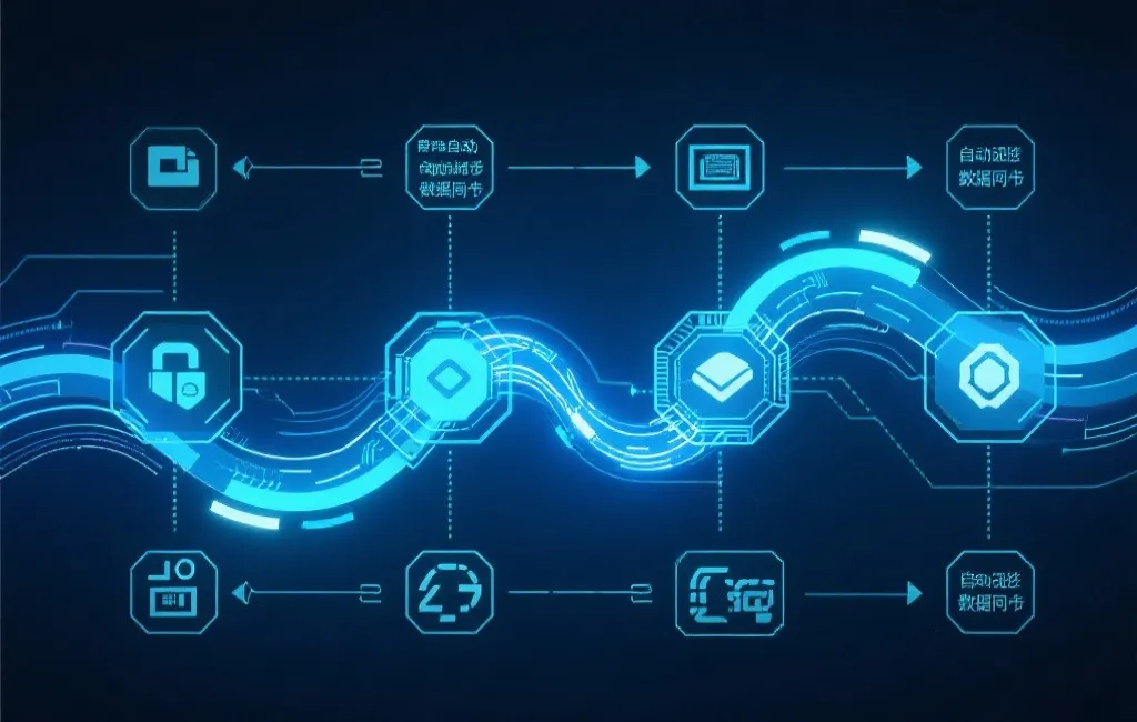 数据同步流程图,展示信息流动与安全加密